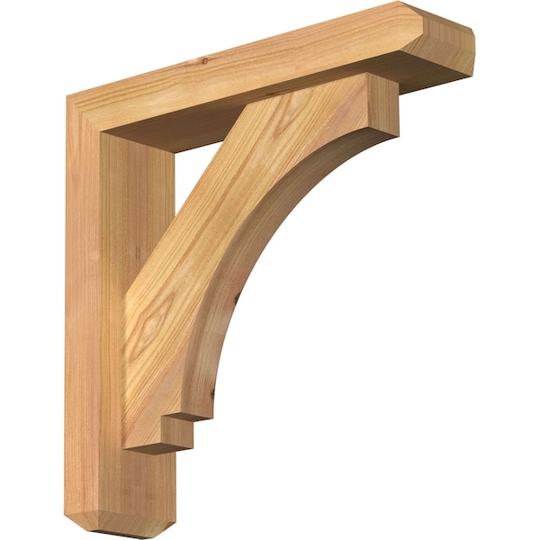 Ekena Millwork Imperial Craftsman Smooth Bracket w/ Offset Brace, Western Red Cedar, 3 1/2"W x 14"D x 14"H BKT0402X14X14IMP04SWR - main